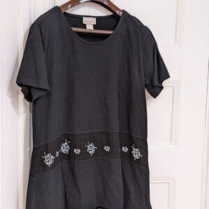 Isabel LA by Shawn Womens Shirt Size One With Contrast Embroidery Flower Ladybug